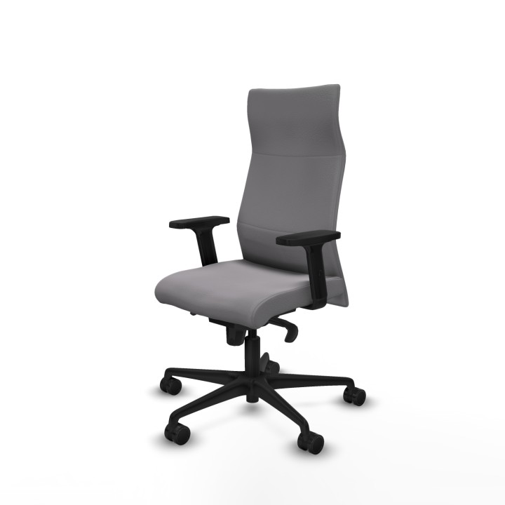 Piqueras y Crespo Albacete dirección sincro similpiel gris brazos 2D base nailon ruedas 65 nailon