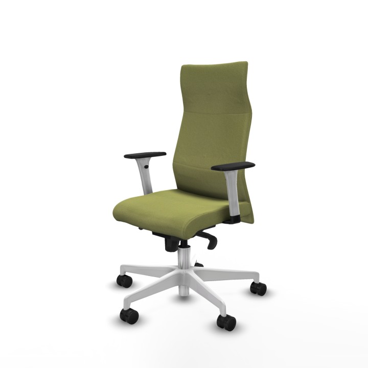 Piqueras y Crespo Albacete dirección sincro bali verde oliva brazos 1D blancos base blanca ruedas 65 nailon