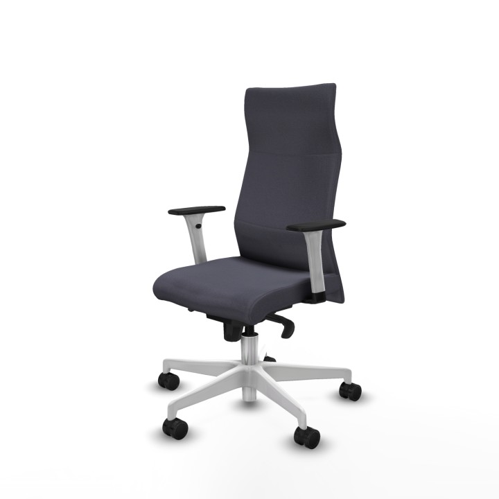 Piqueras y Crespo Albacete dirección sincro bali gris oscuro brazos 1D blancos base blanca ruedas 65 nailon