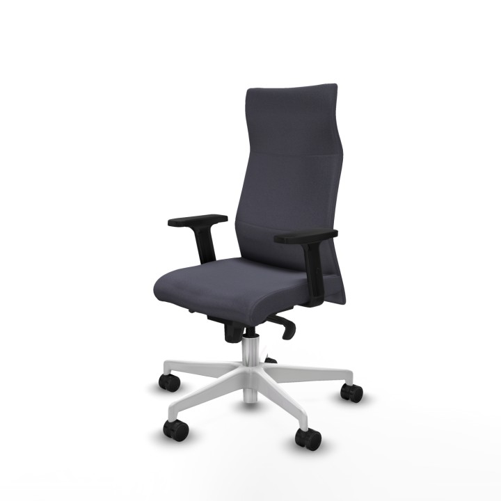 Piqueras y Crespo Albacete dirección sincro bali gris oscuro brazos 2D base blanca ruedas 65 nailon