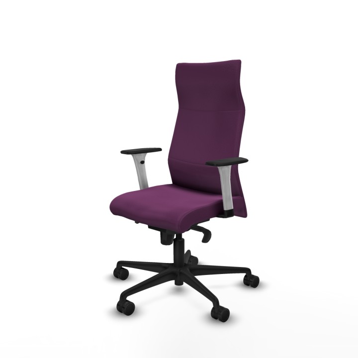 Piqueras y Crespo Albacete dirección sincro similpiel morado brazos 1D blancos base nailon ruedas 65 nailon