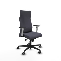 Piqueras y Crespo Albacete dirección sincro bali gris oscuro brazos 1D blancos base nailon ruedas 65 engomadas