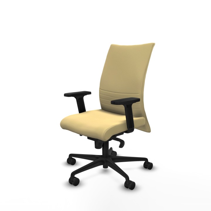 Piqueras y Crespo Albacete confidente sincro similpiel crema brazos 2D base nailon ruedas 65 mm nailon