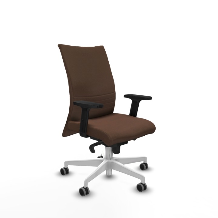 Piqueras y Crespo Albacete confidente sincro bali marrón oscuro brazos 2D base blanca ruedas 65mm engomadas