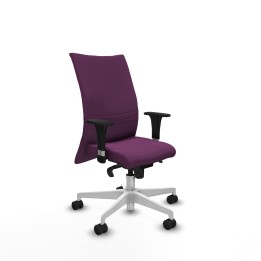 Piqueras y Crespo Albacete confidente XL sincro similpiel morado brazos 1D cromados base blanca ruedas 65 mm nailon