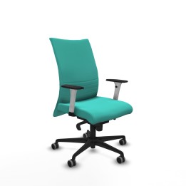 Piqueras y Crespo Albacete confidente sincro similpiel turquesa brazos 1D blancos base nailon ruedas 65mm engomadas