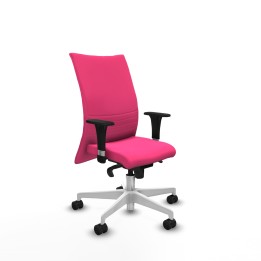 Piqueras y Crespo Albacete confidente XL sincro similpiel rosa brazos 1D cromados base blanca ruedas 65 mm nailon