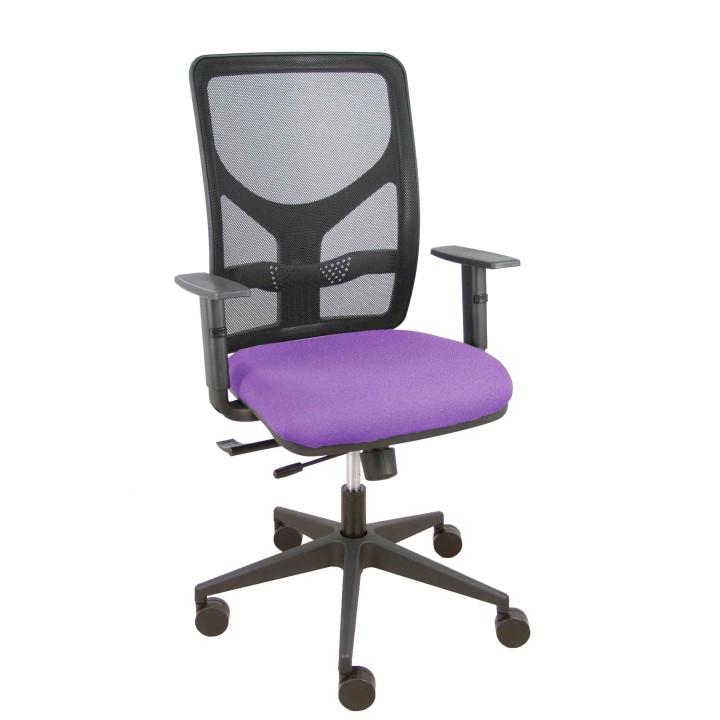 Piqueras y Crespo Silla Motilla traslack malla negra asiento bali lila brazo regulable