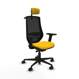 Piqueras y Crespo Mardos traslack bali amarillo brazos 2D base nailon ruedas 65mm nailon cabecero 2D perchero