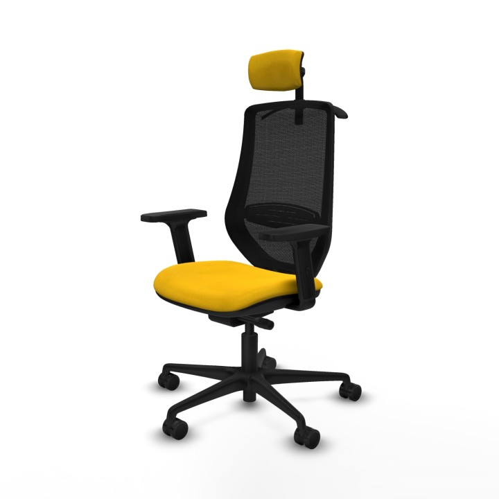 Piqueras y Crespo Mardos traslack bali amarillo brazos 2D base nailon ruedas 65mm nailon cabecero 2D perchero