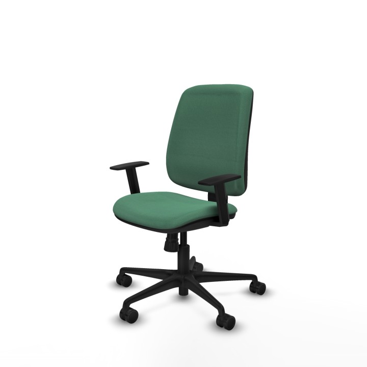 Piqueras y Crespo Alares tapizada sincro bali verde esmeralda brazos 1D base nailon ruedas 65 mm nailon