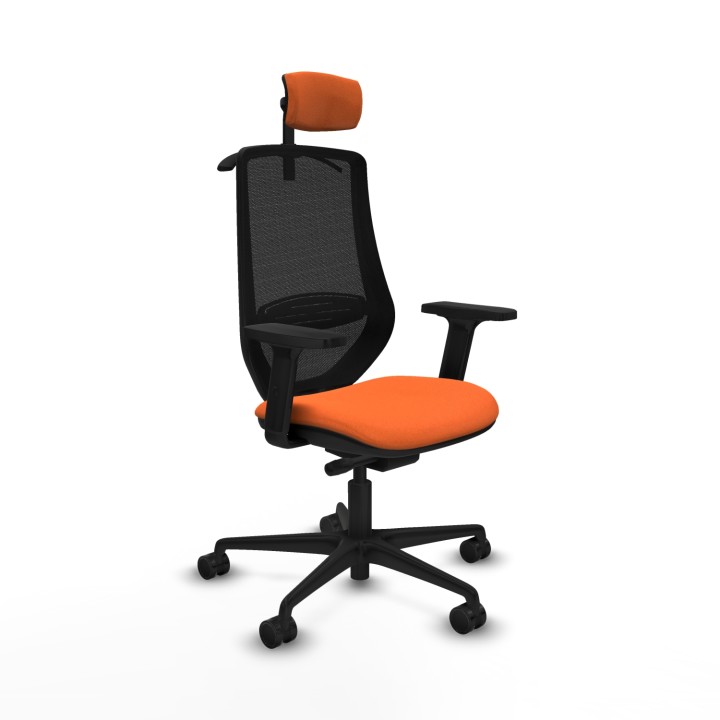 Piqueras y Crespo Mardos traslack bali naranja brazos 2D base nailon ruedas 65mm nailon cabecero 2D perchero