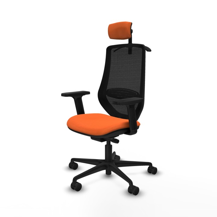 Piqueras y Crespo Mardos traslack bali naranja brazos 2D base nailon ruedas 65mm nailon cabecero 2D perchero