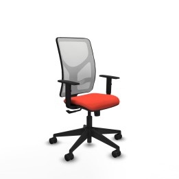 Piqueras y Crespo Motilla sincro malla blanca bali naranja oscuro brazos 1D base piramidal ruedas 65mm nailon