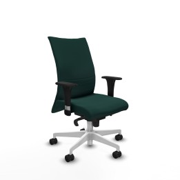 Piqueras y Crespo Albacete confidente sincro similpiel verde botella brazos 1D base blanca ruedas 65 mm nailon
