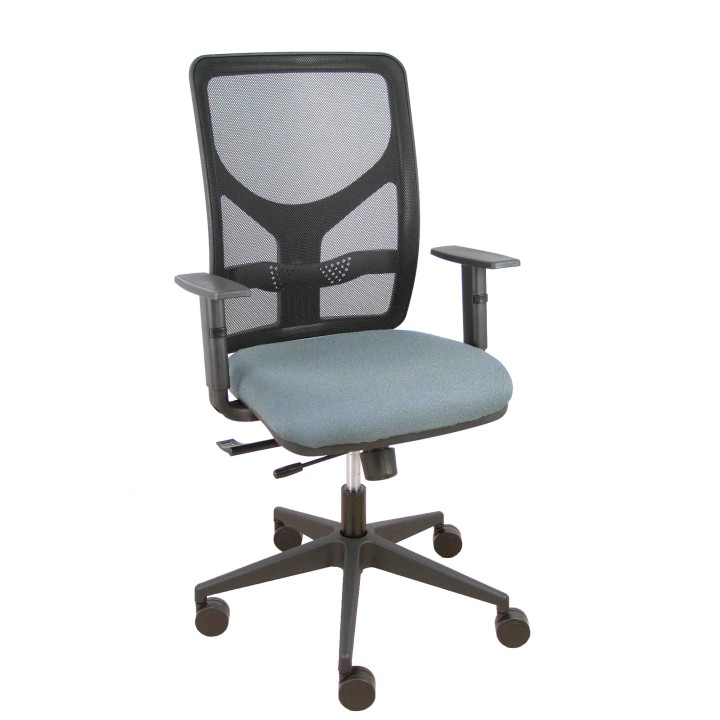 Piqueras y Crespo Silla Motilla traslack malla negra asiento bali gris brazo regulable