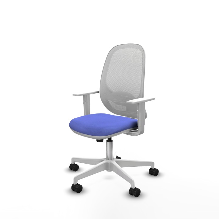 Piqueras y Crespo Cilanco blanca sincro malla blanca bali azul claro brazos blancos base blanca ruedas 65mm nailon