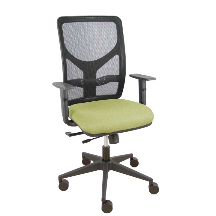 Piqueras y Crespo Silla Motilla traslack malla negra asiento bali verde oliva brazo regulable