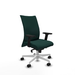 Piqueras y Crespo Albacete confidente sincro similpiel verde botella brazos 2D base blanca ruedas 65 mm nailon