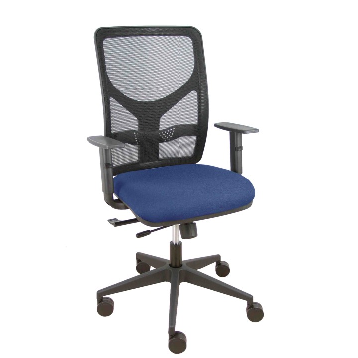 Piqueras y Crespo Silla Motilla traslack malla negra asiento bali azul marino brazo regulable