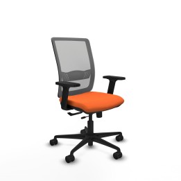 Piqueras y Crespo Haches traslack malla gris bali naranja brazos 2D base nailon ruedas 65mm nailon