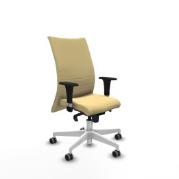 Piqueras y Crespo Albacete confidente XL sincro similpiel crema brazos 1D cromados base blanca ruedas 65mm engomadas