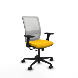 Piqueras y Crespo Haches traslack malla blanca bali amarillo brazos 2D base nailon ruedas 65mm nailon