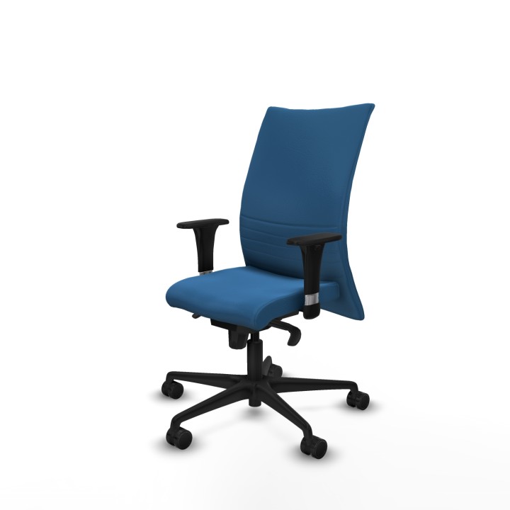Piqueras y Crespo Albacete confidente XL sincro similpiel azul claro brazos 1D cromados base nailon ruedas 65 mm nailon