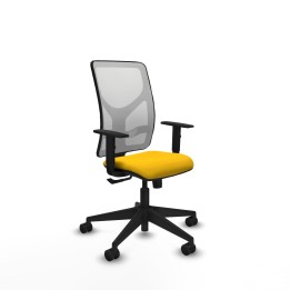 Piqueras y Crespo Motilla sincro malla blanca bali amarillo brazos 1D base piramidal ruedas 65mm nailon