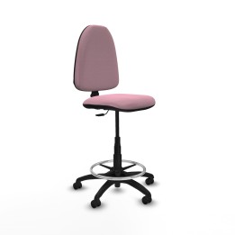 Piqueras y Crespo Taburete Ayna CP bali rosa base poliamida ruedas engomadas 50mm