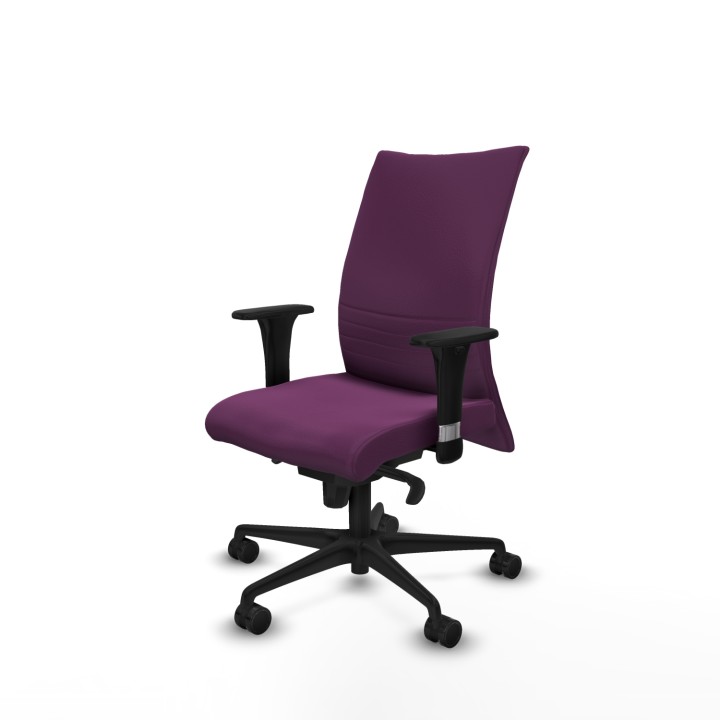 Piqueras y Crespo Albacete confidente sincro similpiel morado brazos 1D base nailon ruedas 65 mm nailon
