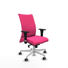 Piqueras y Crespo Albacete confidente sincro similpiel rosa brazos 1D base blanca ruedas 65mm engomadas