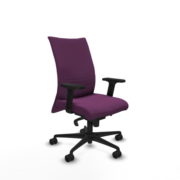 Piqueras y Crespo Albacete confidente sincro similpiel morado brazos 2D base nailon ruedas 65 mm nailon