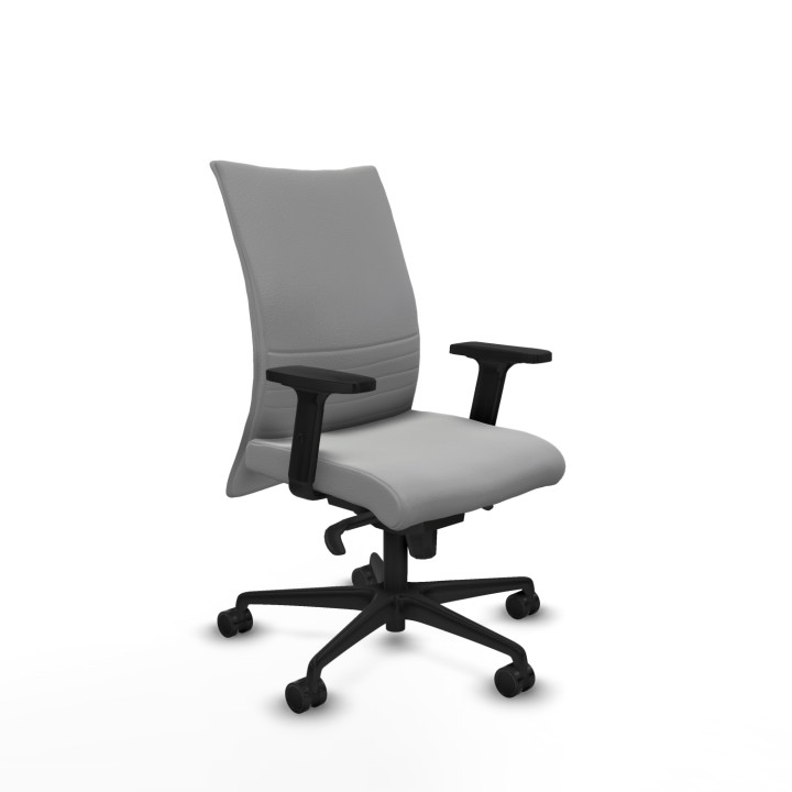 Piqueras y Crespo Albacete confidente sincro similpiel gris claro brazos 2D base nailon ruedas 65 mm nailon