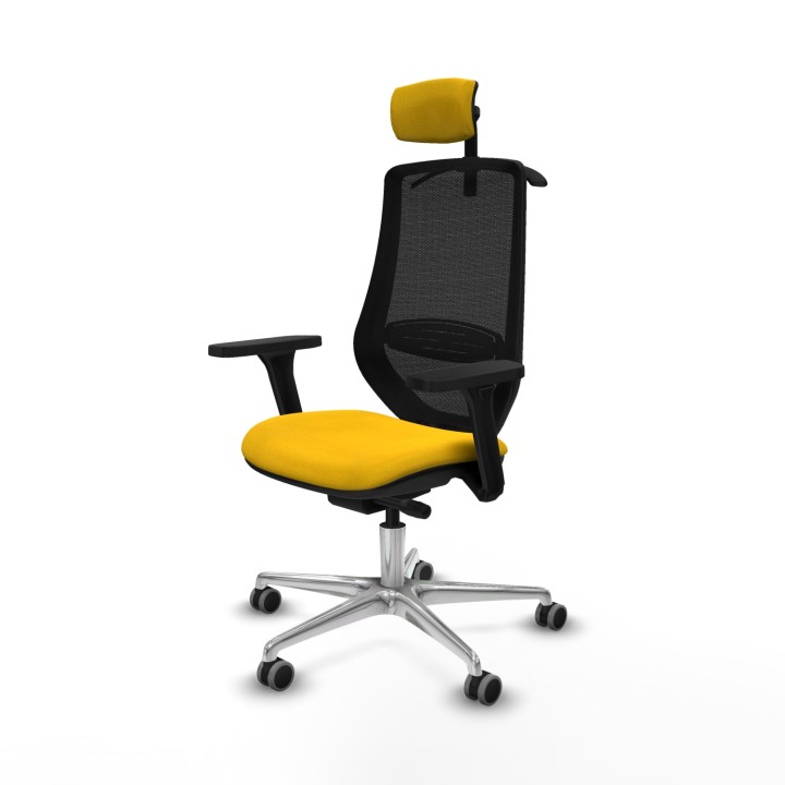 Piqueras y Crespo Mardos traslack bali amarillo brazos 3D base aluminio ruedas 65mm engomadas cabecero 2D perchero