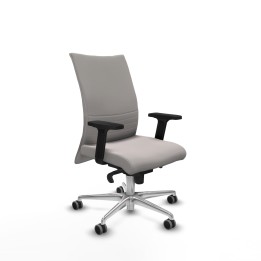 Piqueras y Crespo Albacete confidente sincro similpiel blanco brazos 2D base aluminio ruedas 65mm engomadas
