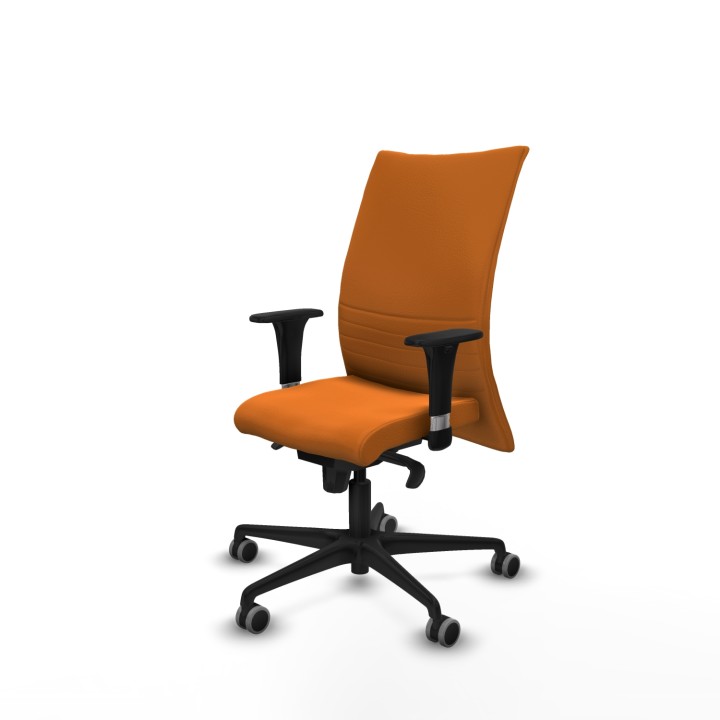 Piqueras y Crespo Albacete confidente XL sincro similpiel naranja brazos 1D cromados base nailon ruedas 65mm engomadas