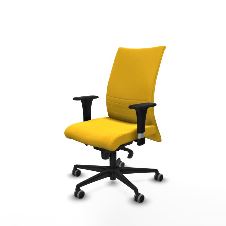 Piqueras y Crespo Albacete confidente sincro similpiel amarillo brazos 1D base nailon ruedas 65mm engomadas