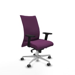 Piqueras y Crespo Albacete confidente sincro similpiel morado brazos 2D base aluminio ruedas 65mm engomadas