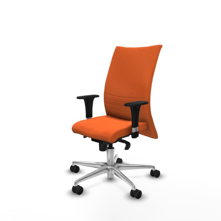Piqueras y Crespo Albacete confidente XL sincro bali naranja brazos 1D cromados base aluminio ruedas 65 mm nailon