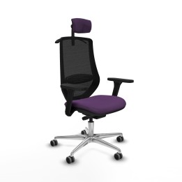 Piqueras y Crespo Mardos traslack bali morado brazos 3D base aluminio ruedas 65mm engomadas cabecero 2D perchero
