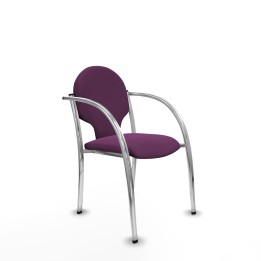 Piqueras y Crespo Pack 2 sillas Hellín chasis 4 patas cromo similpiel morado
