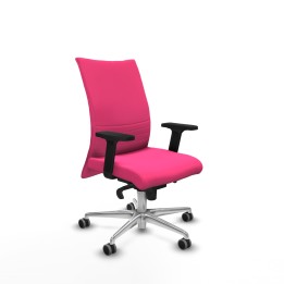Piqueras y Crespo Albacete confidente sincro similpiel rosa brazos 2D base aluminio ruedas 65mm engomadas