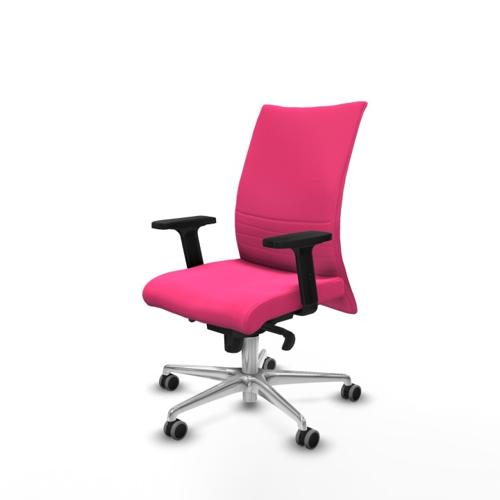 Piqueras y Crespo Albacete confidente sincro similpiel rosa brazos 2D base aluminio ruedas 65mm engomadas