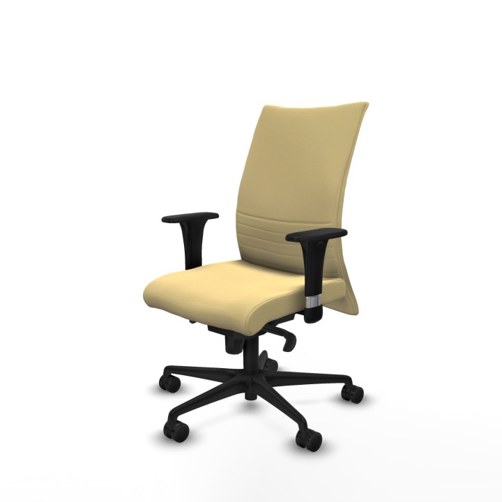 Piqueras y Crespo Albacete confidente XL sincro similpiel crema brazos 1D cromados base nailon ruedas 65 mm nailon