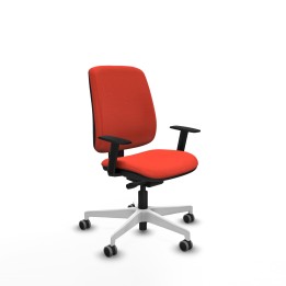 Piqueras y Crespo Alares tapizada traslack bali naranja oscuro brazos 1D base blanca ruedas 65mm engomadas
