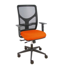 Piqueras y Crespo Silla Motilla traslack malla negra asiento bali naranja oscuro brazo regulable