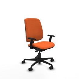 Piqueras y Crespo Alares tapizada traslack bali naranja brazos 1D base nailon ruedas 65 mm nailon