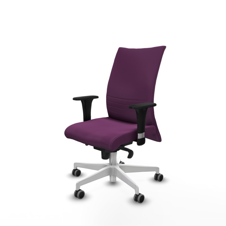 Piqueras y Crespo Albacete confidente sincro similpiel morado brazos 1D base blanca ruedas 65mm engomadas
