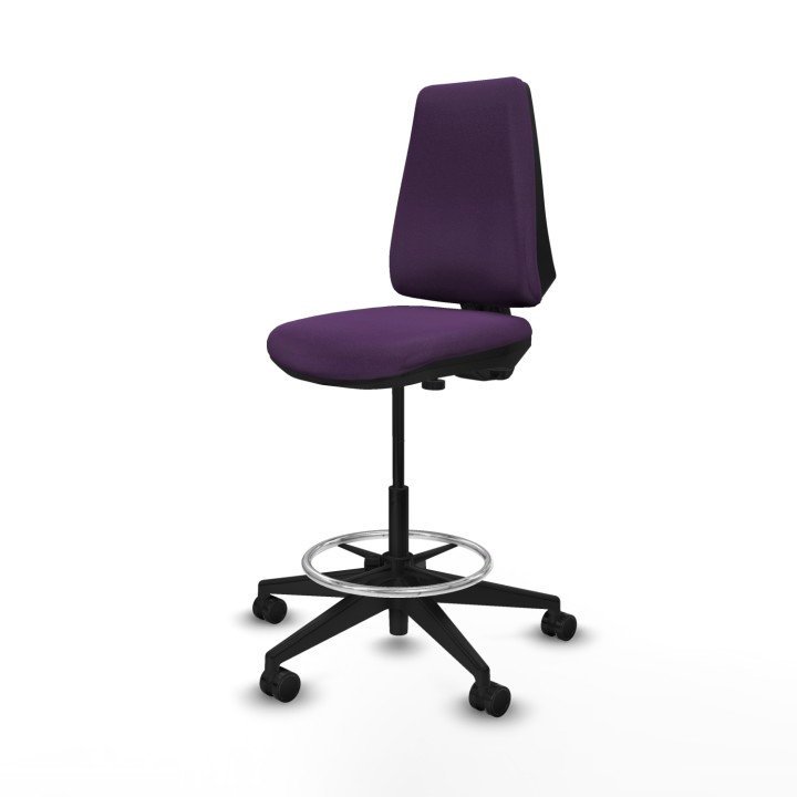 Piqueras y Crespo Taburete Elche CP bali morado base piramidal ruedas 65mm nailon